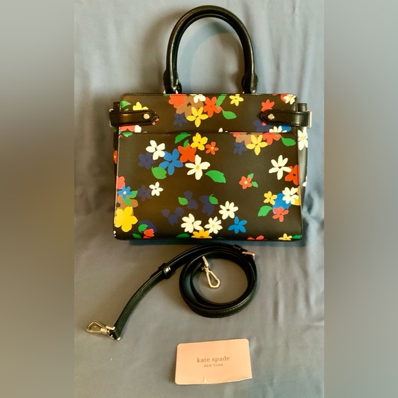 Kate Spade Staci Sailing Floral Medium Satchel Purse Crossbody - Picture 2 of 5